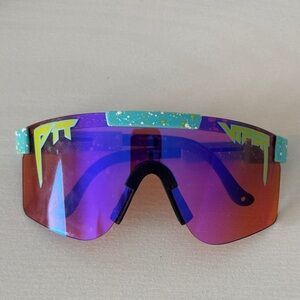 Pit Viper Shield Sunglasses in Teal & Purple